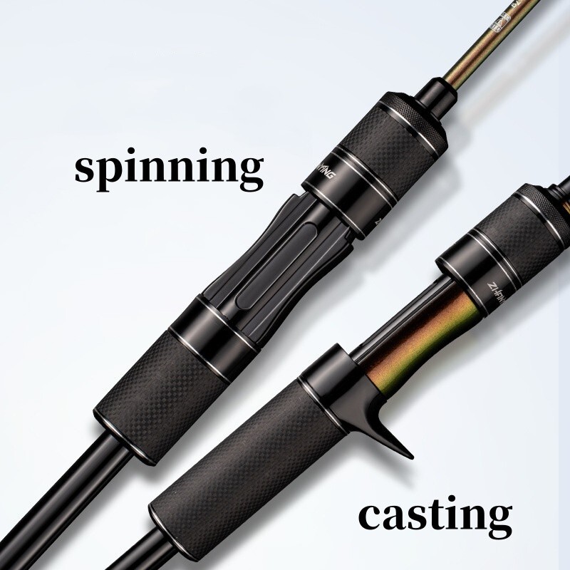 Fishing Rods 5.51FT Casting Spinning Rod Carbon Fiber 2 Section Lure Poles Bass