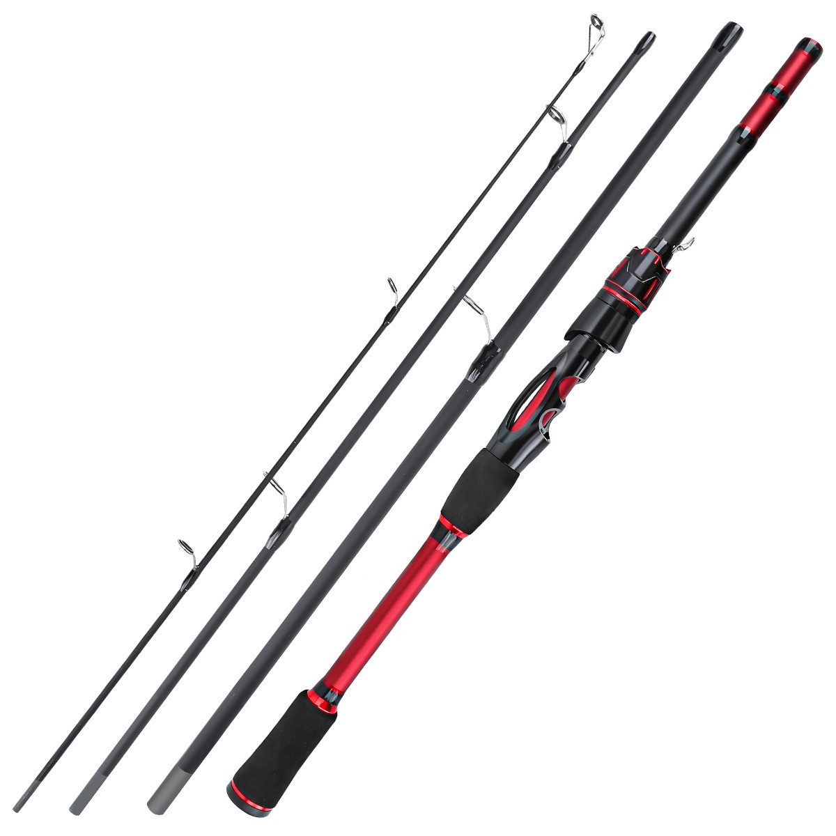 Fishing Rod Casting Spinning Travel Carbon Fiber Rod 4 Sections Trout Fast Pole