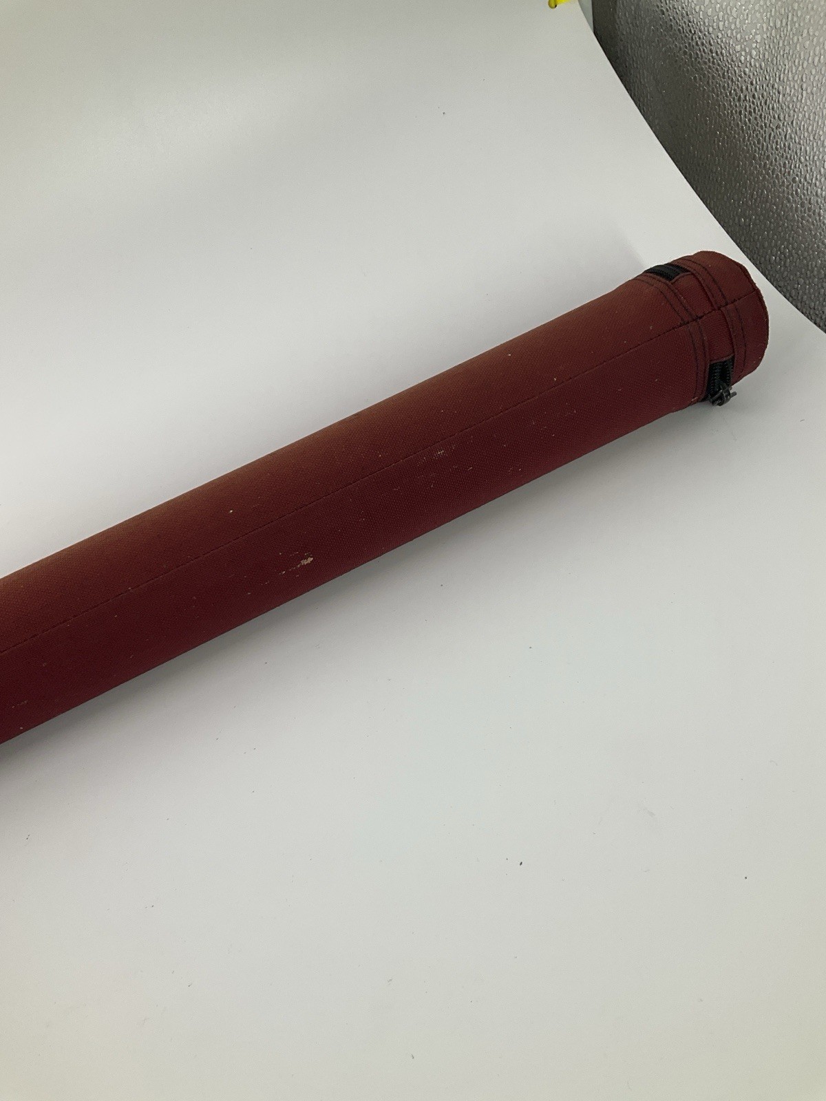 Vintage White River Fly Rod Carrying Case Tube Rod Holder Red 48″ Zipper