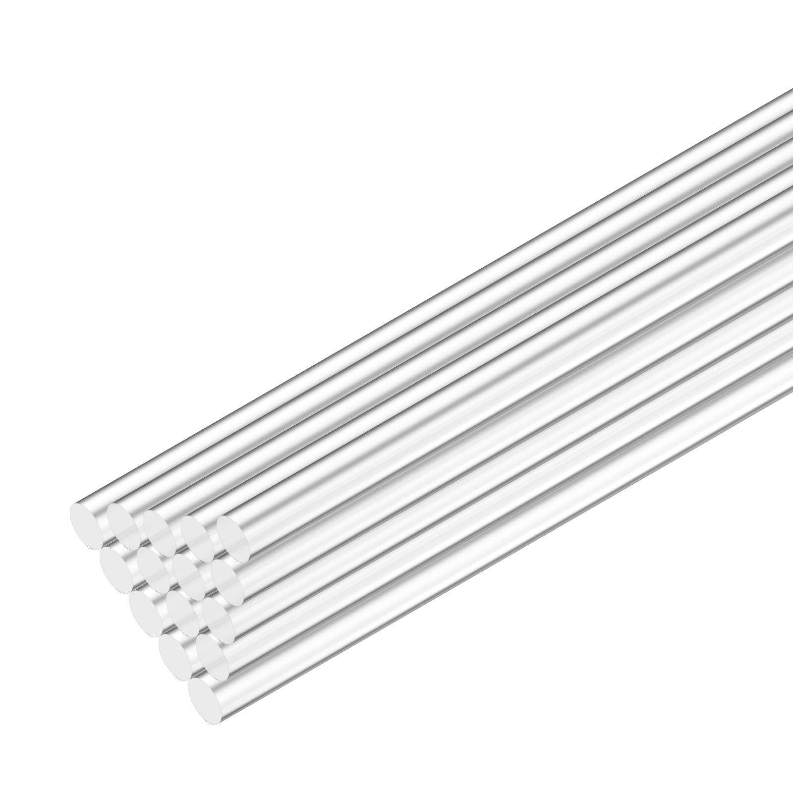 15-Pack Acrylic Round Rods, 11.81 x 0.24 Inch/ 300 x 6 mm Clear Acrylic Dowel…