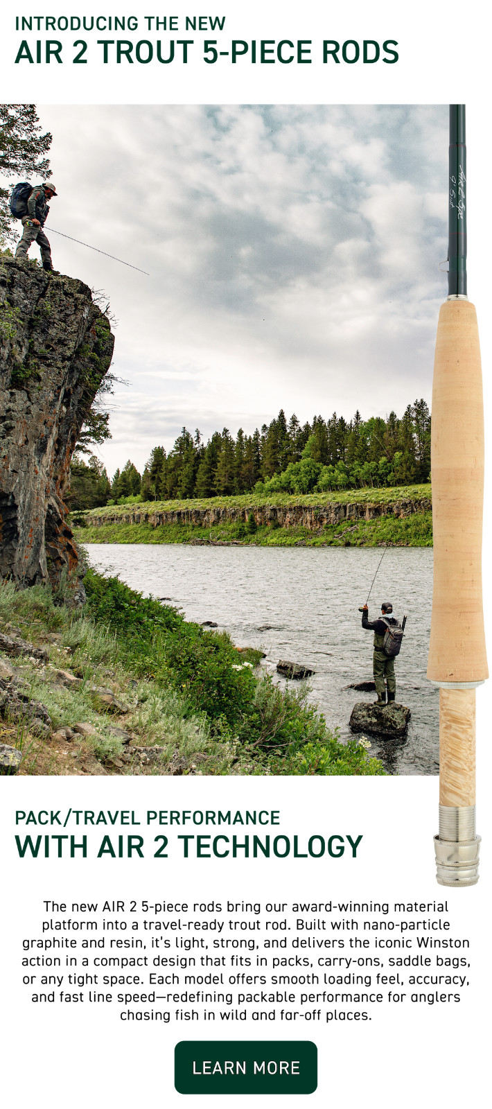 NEW WINSTON AIR 2 9′ #6 WEIGHT 5 PIECE FLY ROD + FREE USA SHIPPING – IN STOCK!