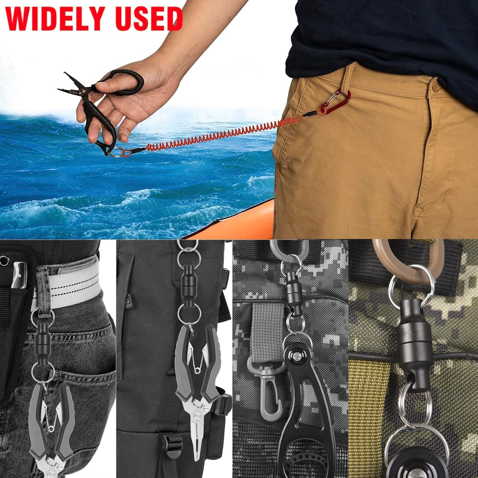 VQORAHUIX Magnetic Net Release Fly Fishing Up to 100″, Red Aluminum