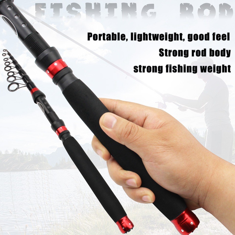 Rock Fishing Rod Carbon Fiber Spinning Telescopic Fishing Rod 1.8M 2.1M 2.4M 3M