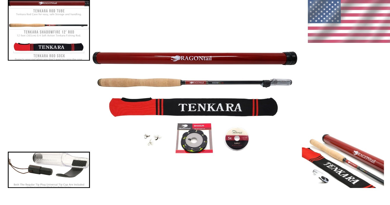 DRAGONtail Shadowfire 12ft Tenkara Fly Fishing Rod – Complete Starter Kit