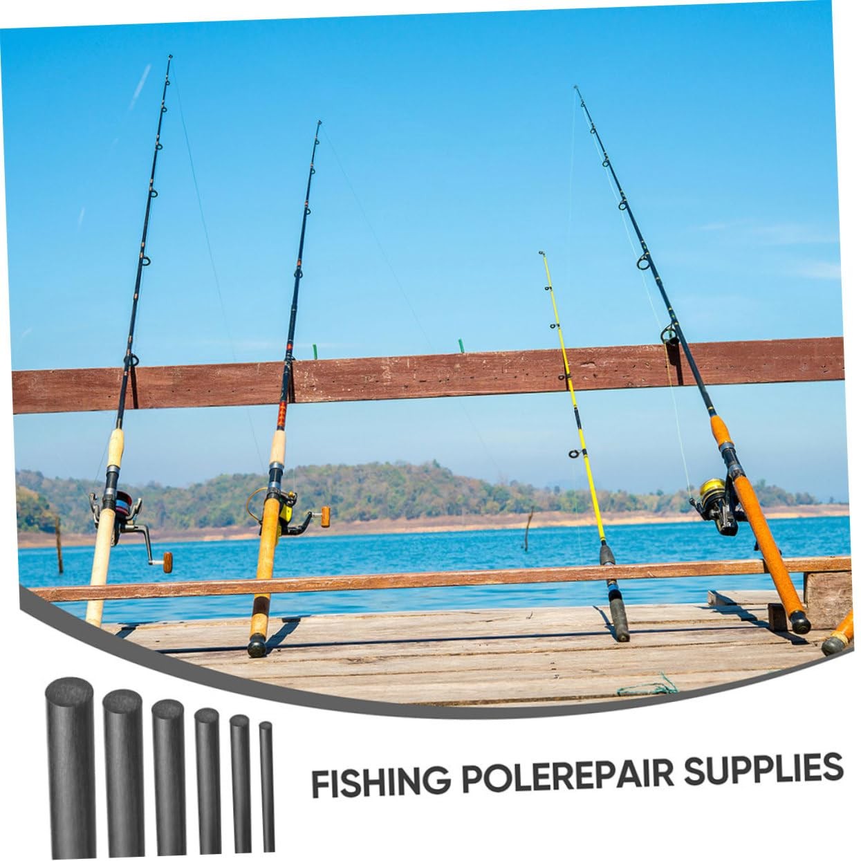 Solid Carbon Fiber Fishing Rod Repair Insert TwoPiece Connection Replacement