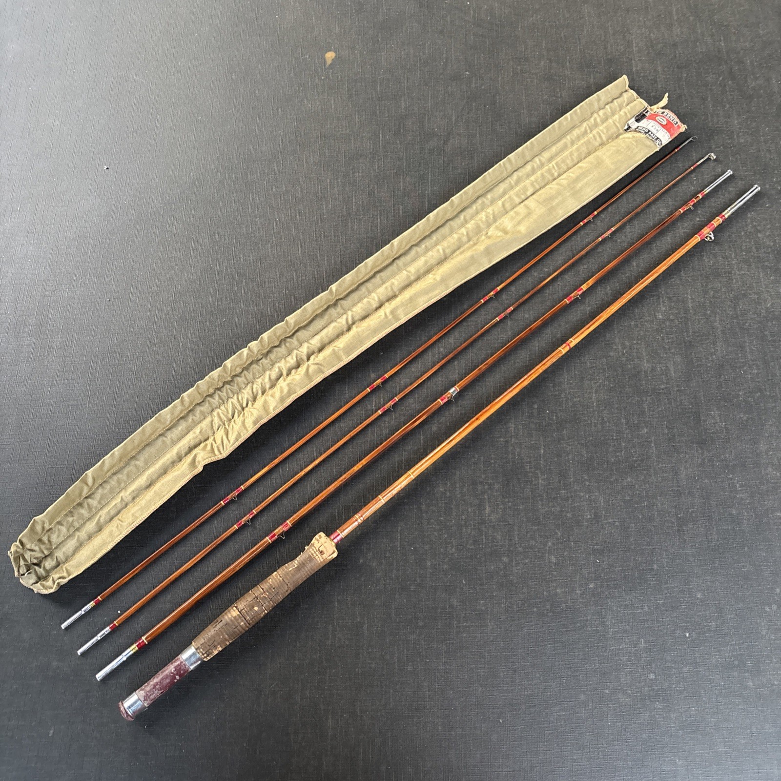 Vintage South Bend 346 Bamboo Fly Rod 8 1/2’ HDH or D W/ Sock