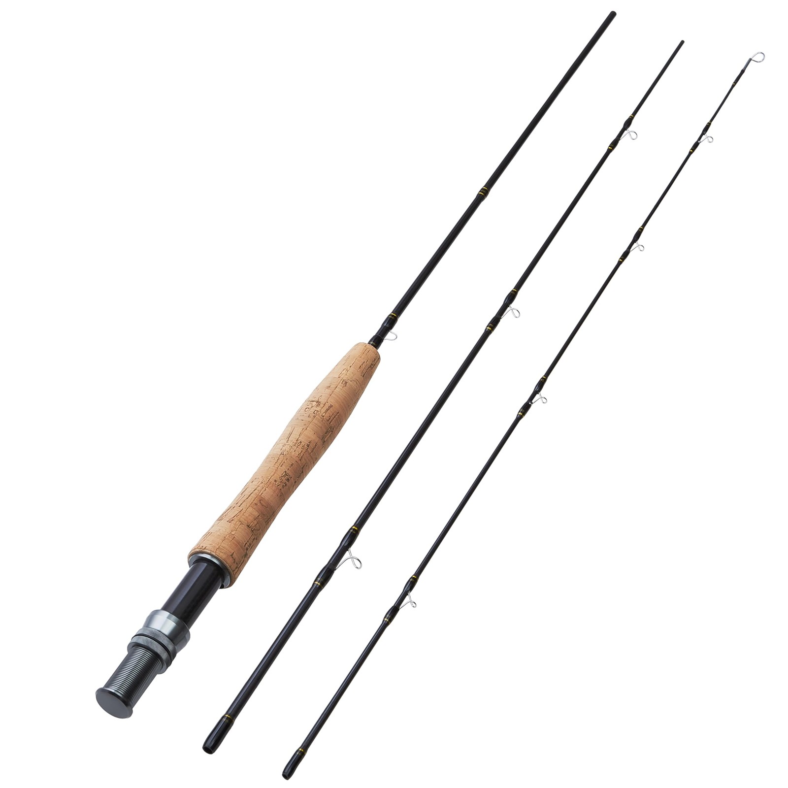 Bigchub 3-Piece Portable Carbon Fiber Fly Fishing Rod, 6 ft, 0/1wt, Fast Acti…