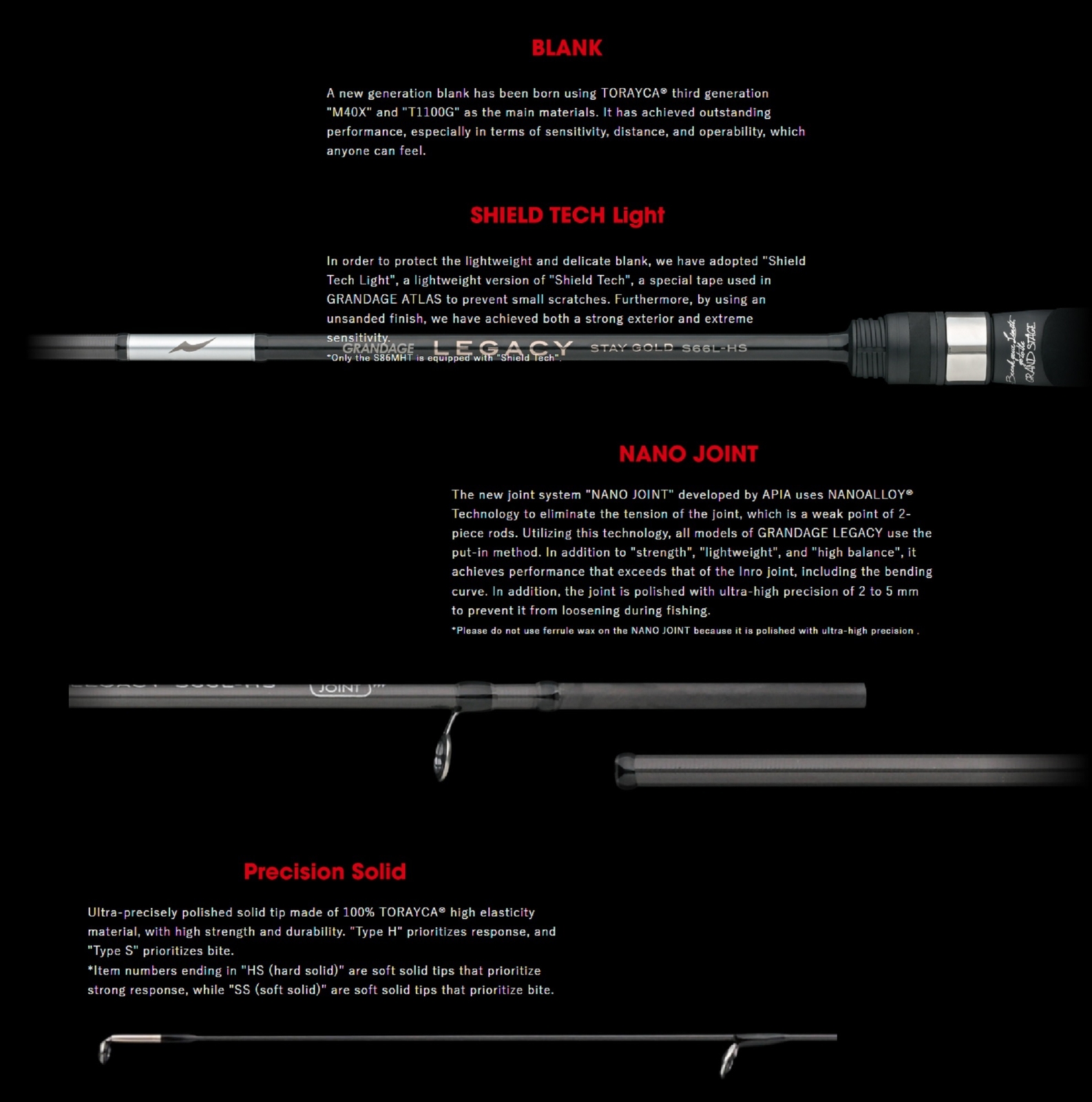 Apia Rod Spinning Grandage Legacy S68MLT Brilliant (8029)
