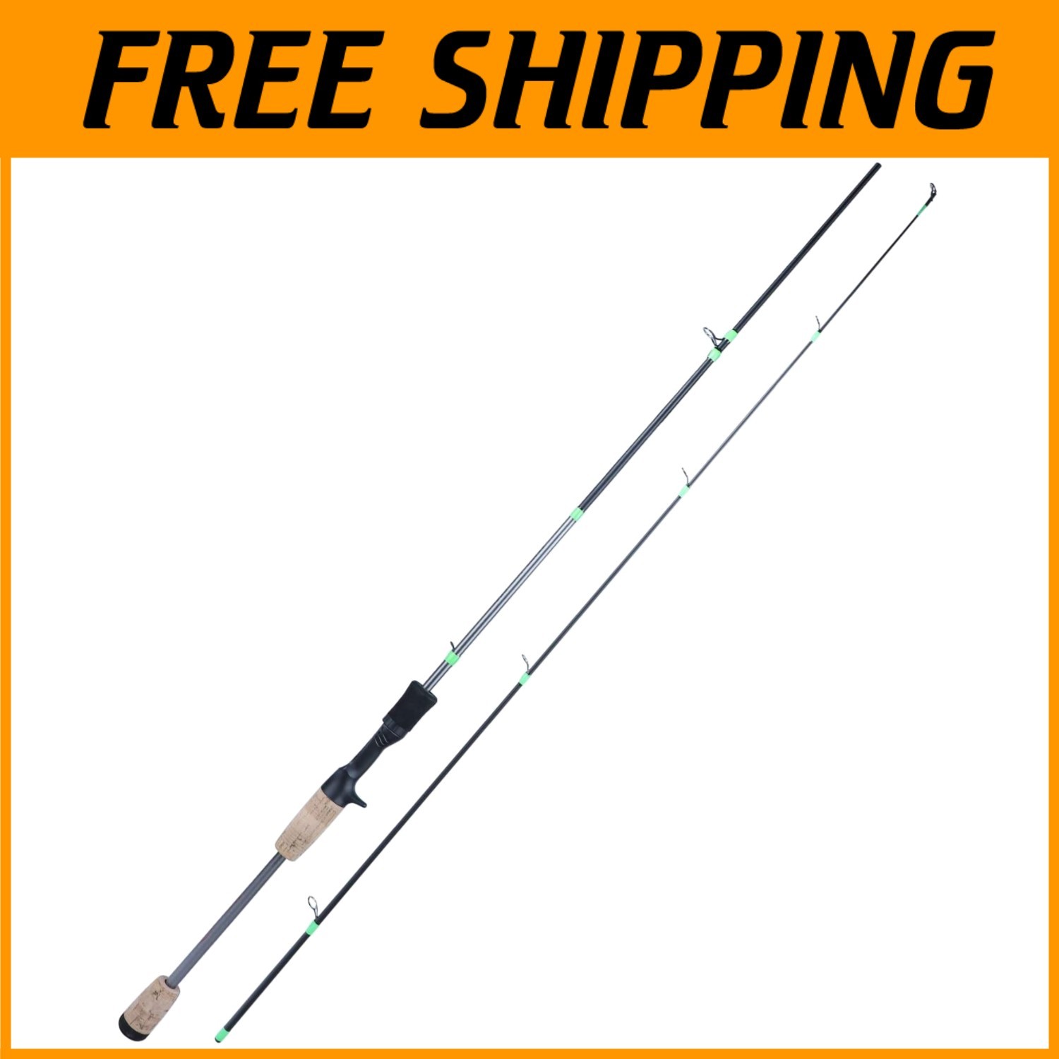 Lightweight Trout Fishing Rods, 2-Piece Cork Handle=#^