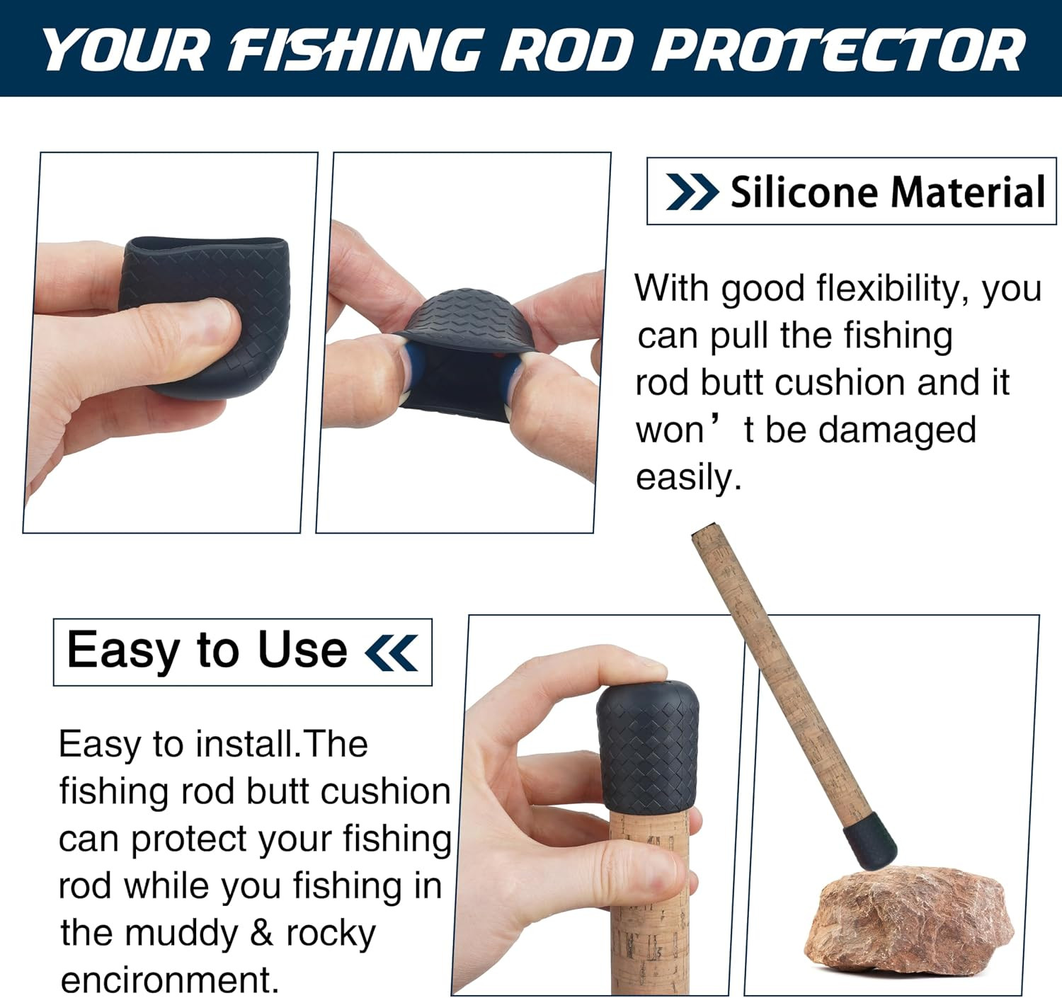 Fishing Rod Butt Cushion Silicone Rod Butt Cap Fishing Rod Seat Cushions End Fis