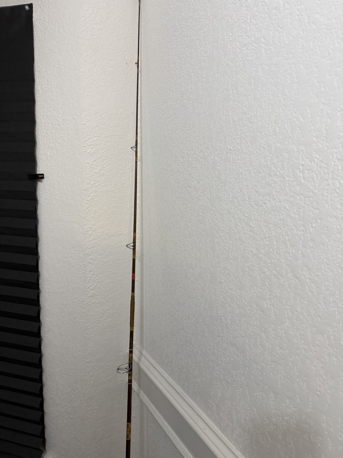 Vintage Abu Garcia 7’6” One Piece Fishing Rod Cork Handle Brown Fiberglass