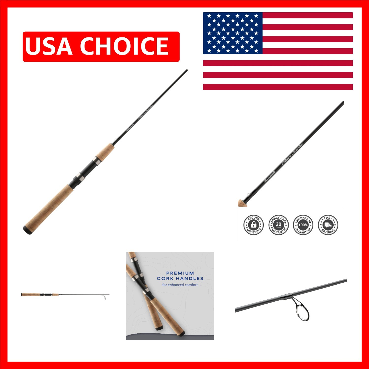 Durable 5’6″ Graphite Micro Spinning Rod for Superior Bass Fishing Experience