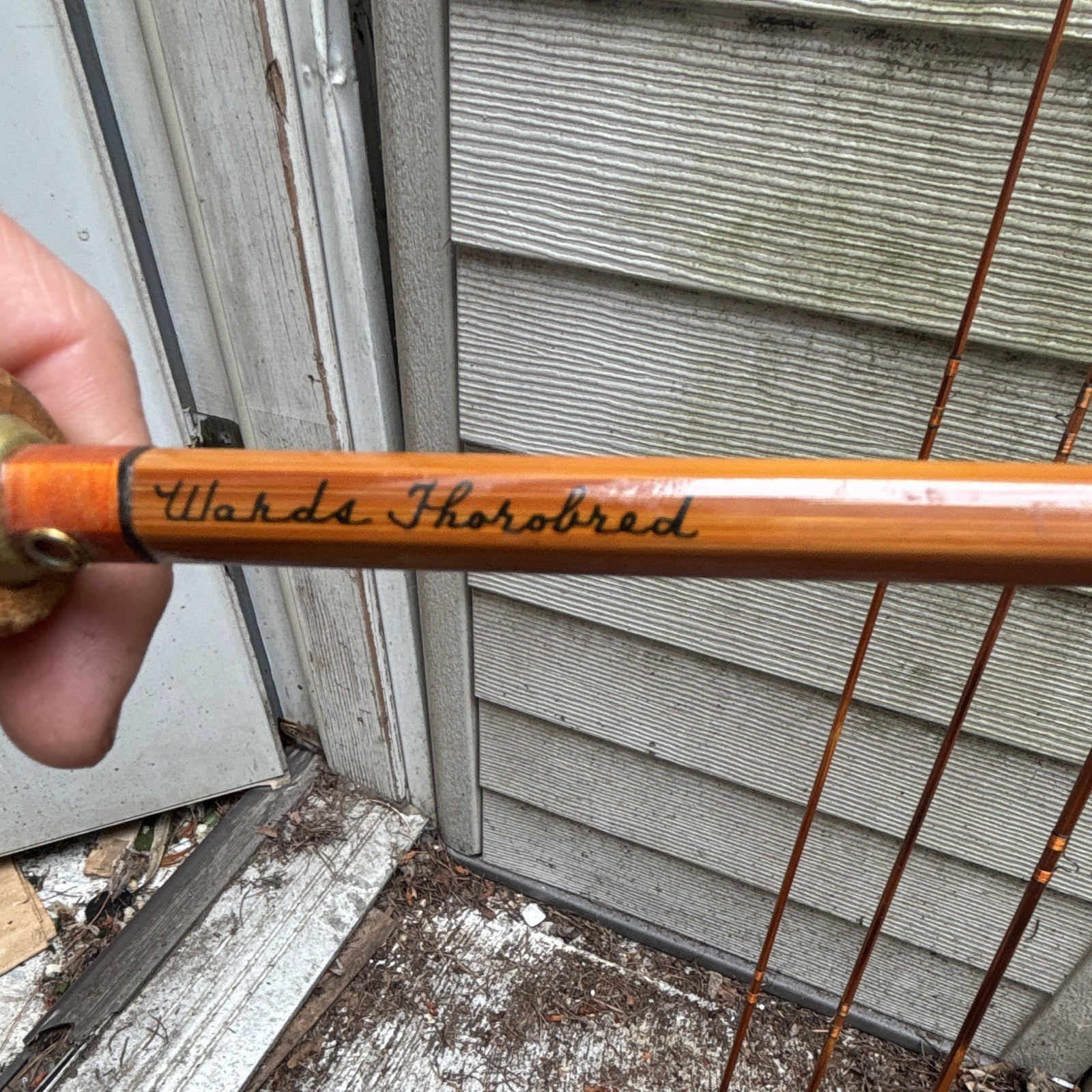 Wards Thoroughbred 9ft 4pc Split Bamboo Casting Rod never used original case