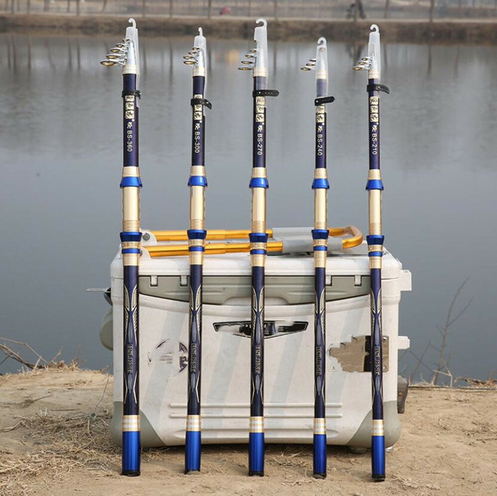 Portable Spinning Fishing Rods Carbon Fiber Travel Sea Pole Rock 2.1M-3.6M Rods