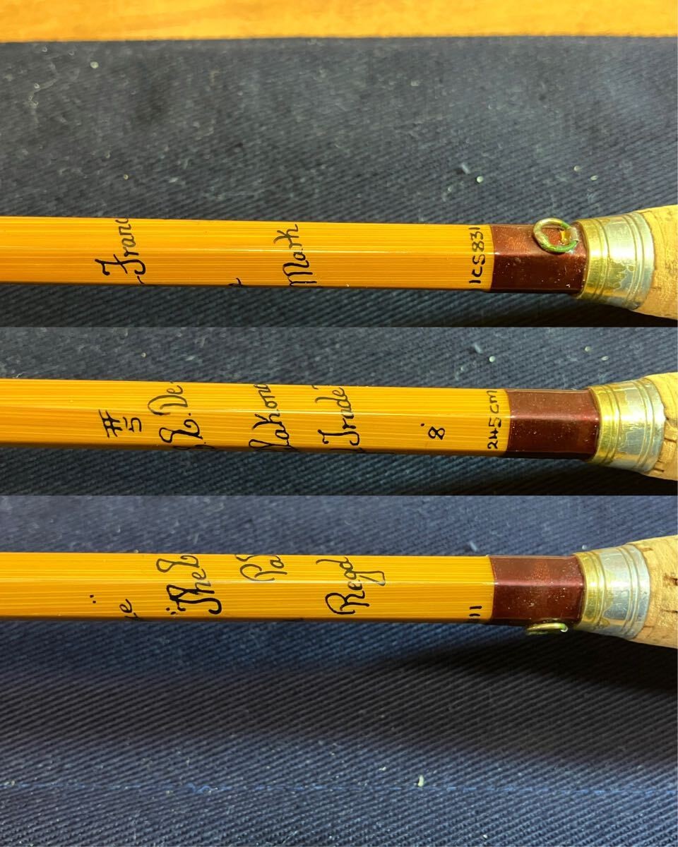 Old Hardy Paracona Bamboo Rod The CC De France 8′ 245cm #5 Fly Rod Fishing 2134