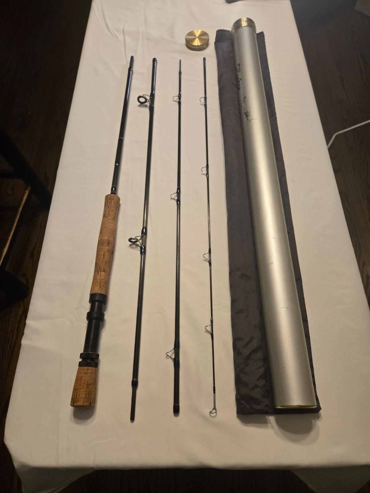 Fisher Travel Saltwater Fly Rod 9′ 9/10wt 4-Piece w/ Original Sock & Alum. Tube