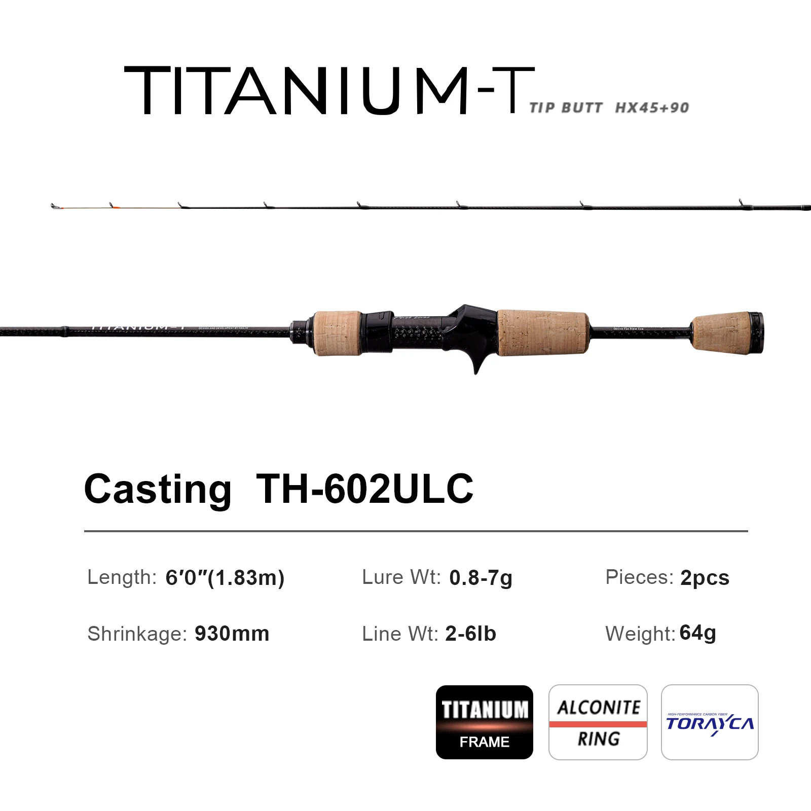 PURELURE Titanium-T XUL BFS Fishing Rod 5-6ft 0.5-6g Ultra Light Trout Bass