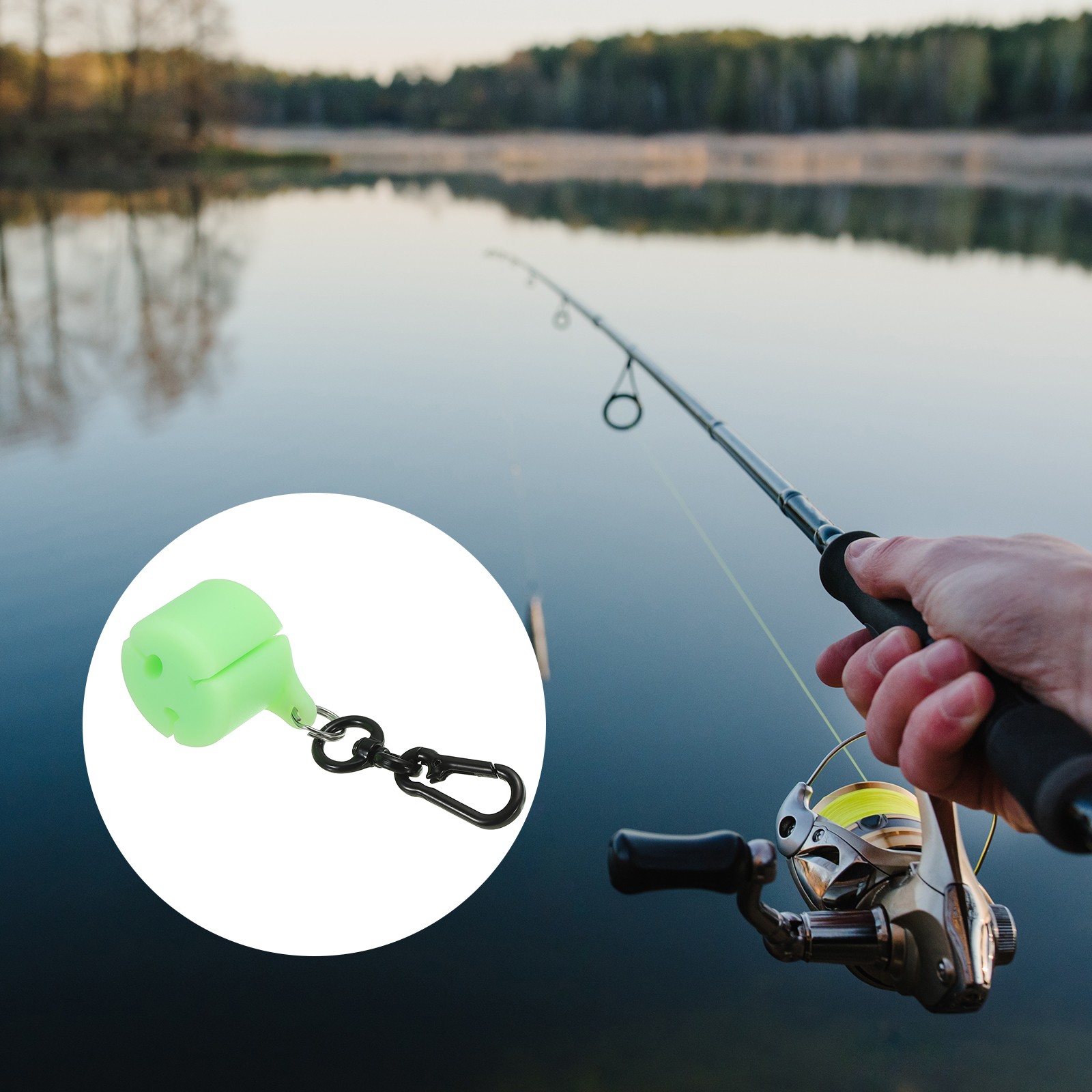Creek Rod Clip Silicone Wearable Fishing Pole Holder Fluorescent Green
