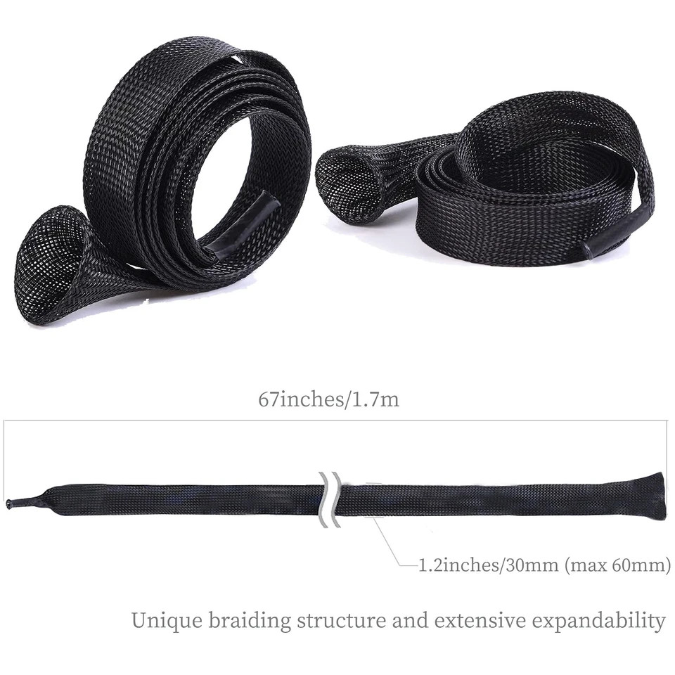 Witwatia Fishing Rod Cover, 7 Pack Sleeve Socks Pole Large, black