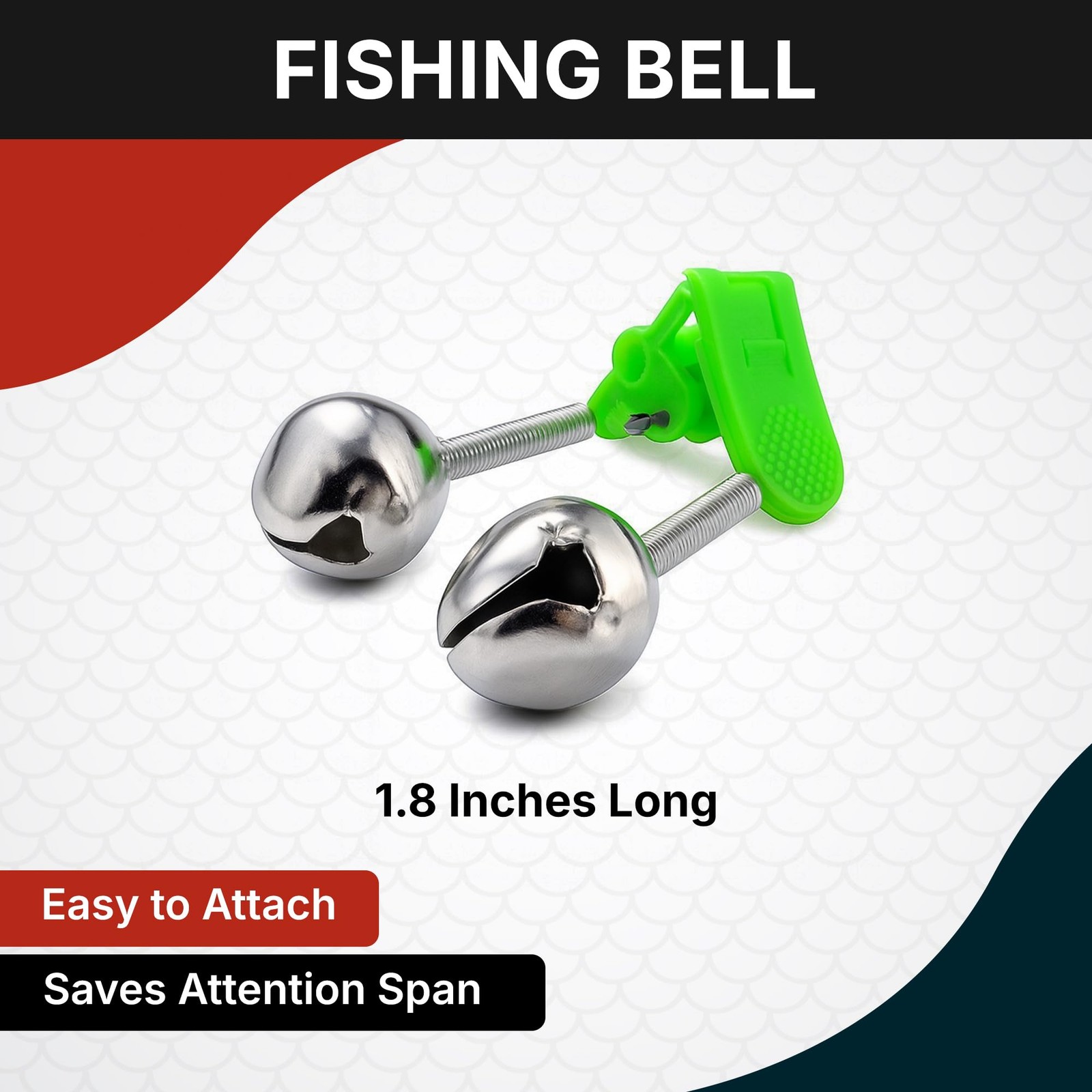 Fishing Bells for Rods Green and Silver