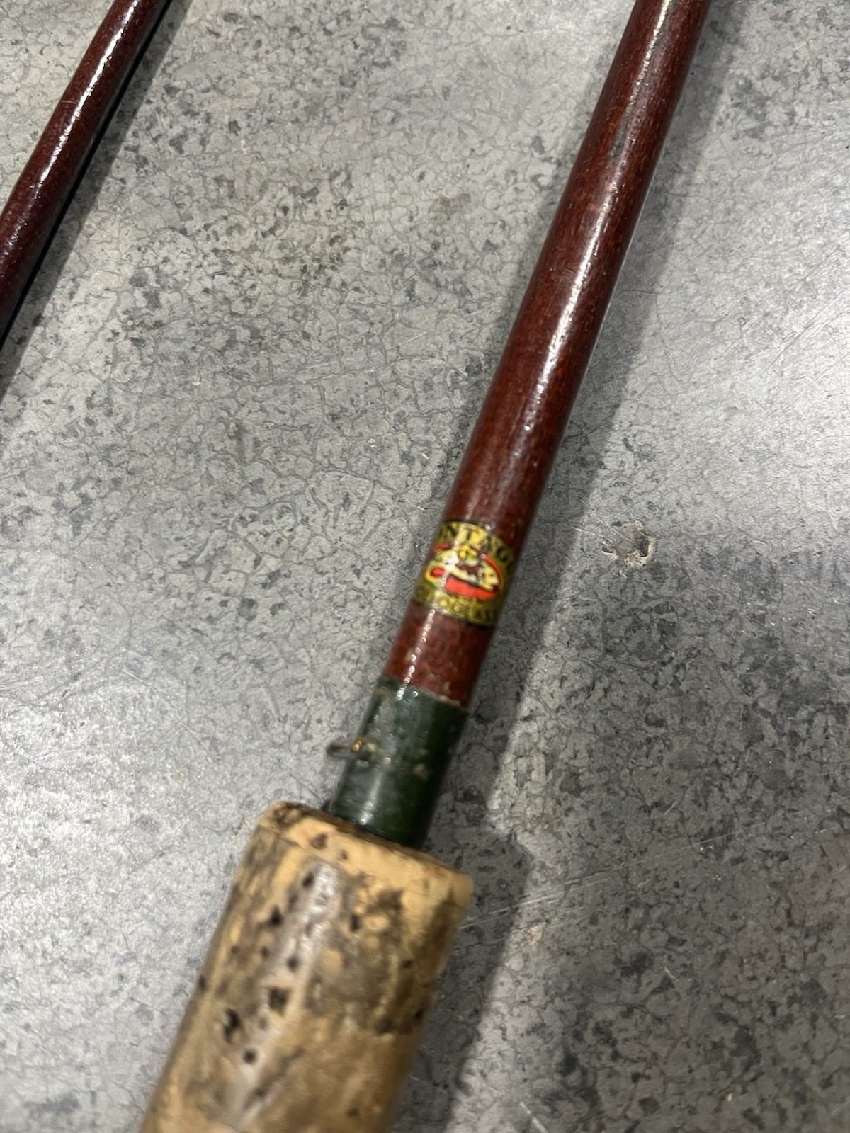 Vintage Montague Hologlass 7’6” Fly Rod w/cloth Sleeve & Aluminum Tube Case