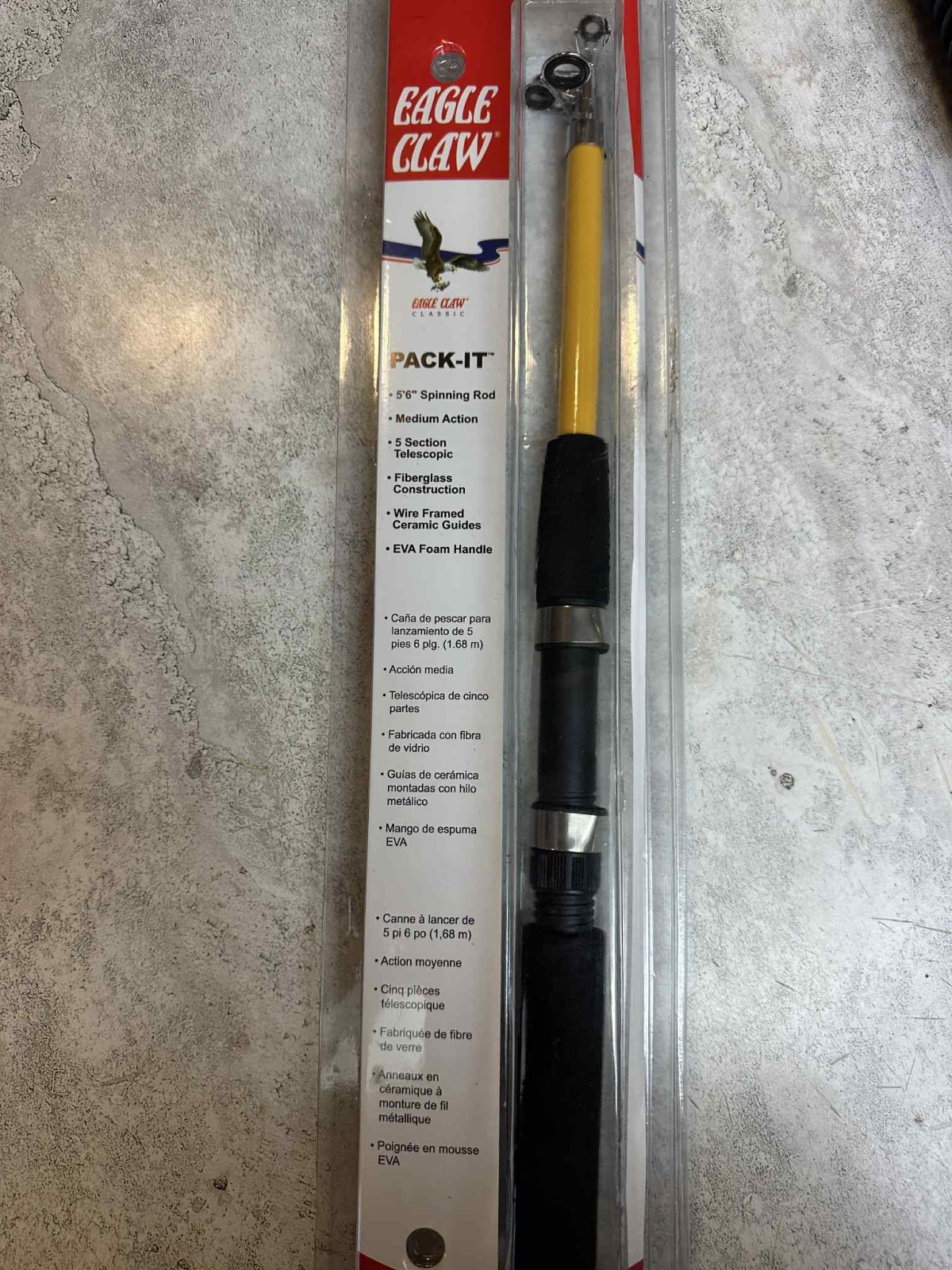 Eagle Claw 5’6″ One Piece Pack-It Telescopic Spincast Rod