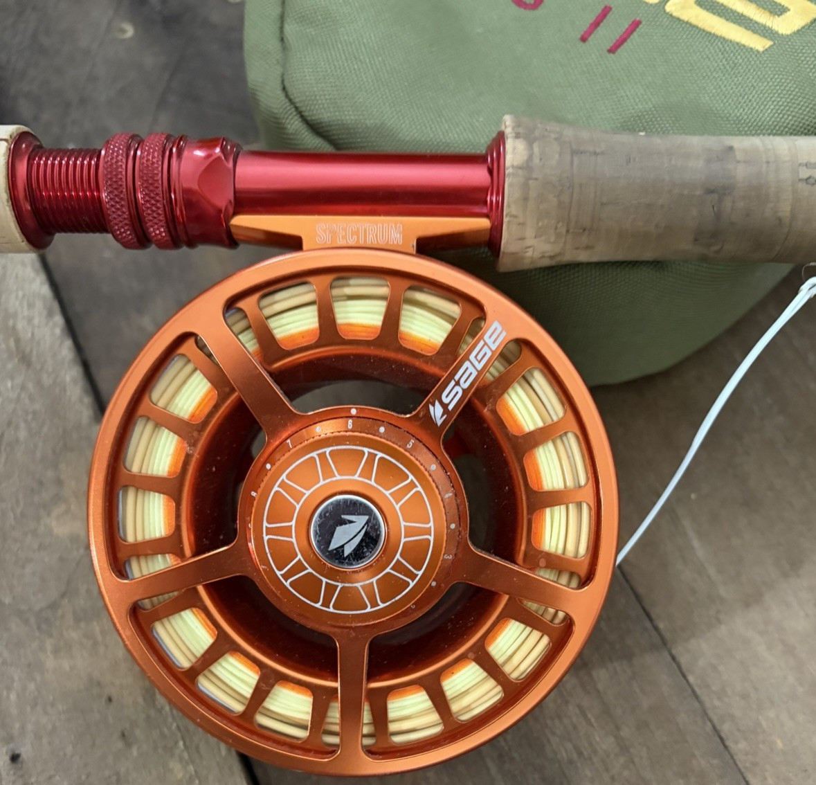 Sage Bass II Largemouth Fly Rod 330G-4 & Sage Spectrum Reel Combo Outfit