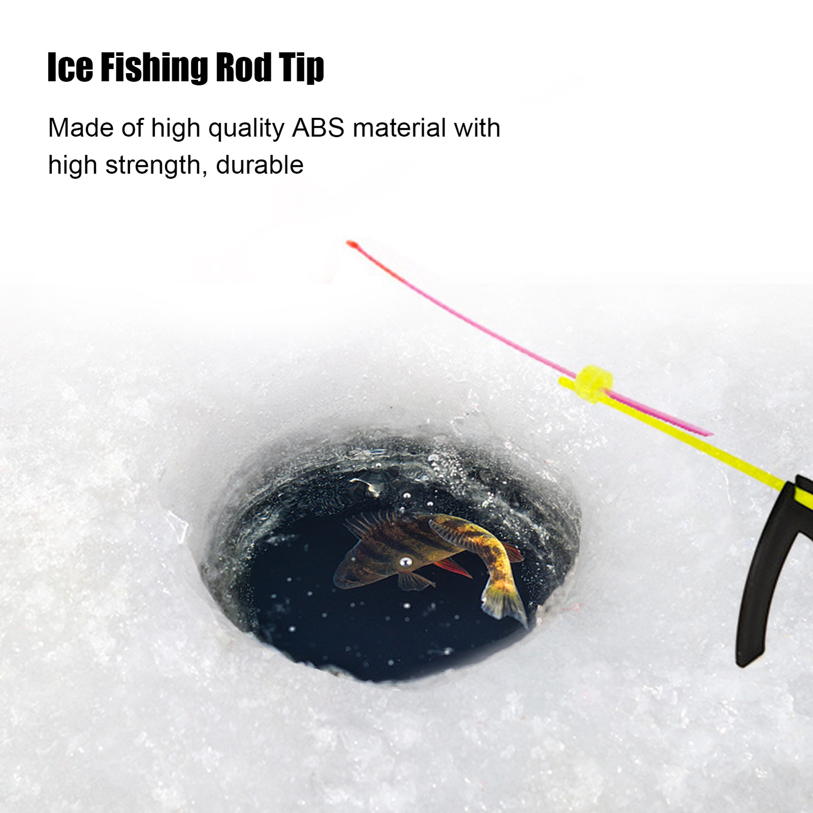 10-Pack Ice Fishing Rod Tip ABS Mini Top Section Pole Extension 12cm
