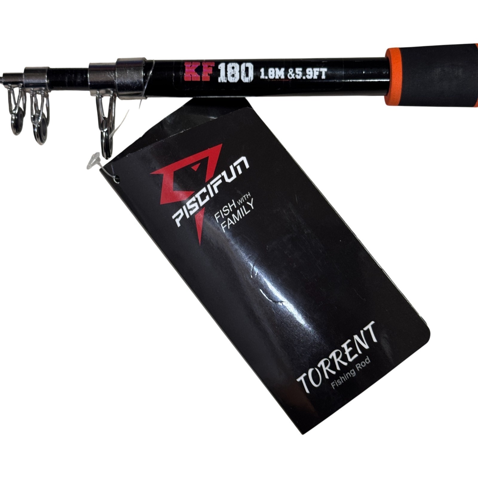 Piscifun Torrent Kids Fishing Rod 5.9ft 1.8m Medium Fast Youth – Black / Orange
