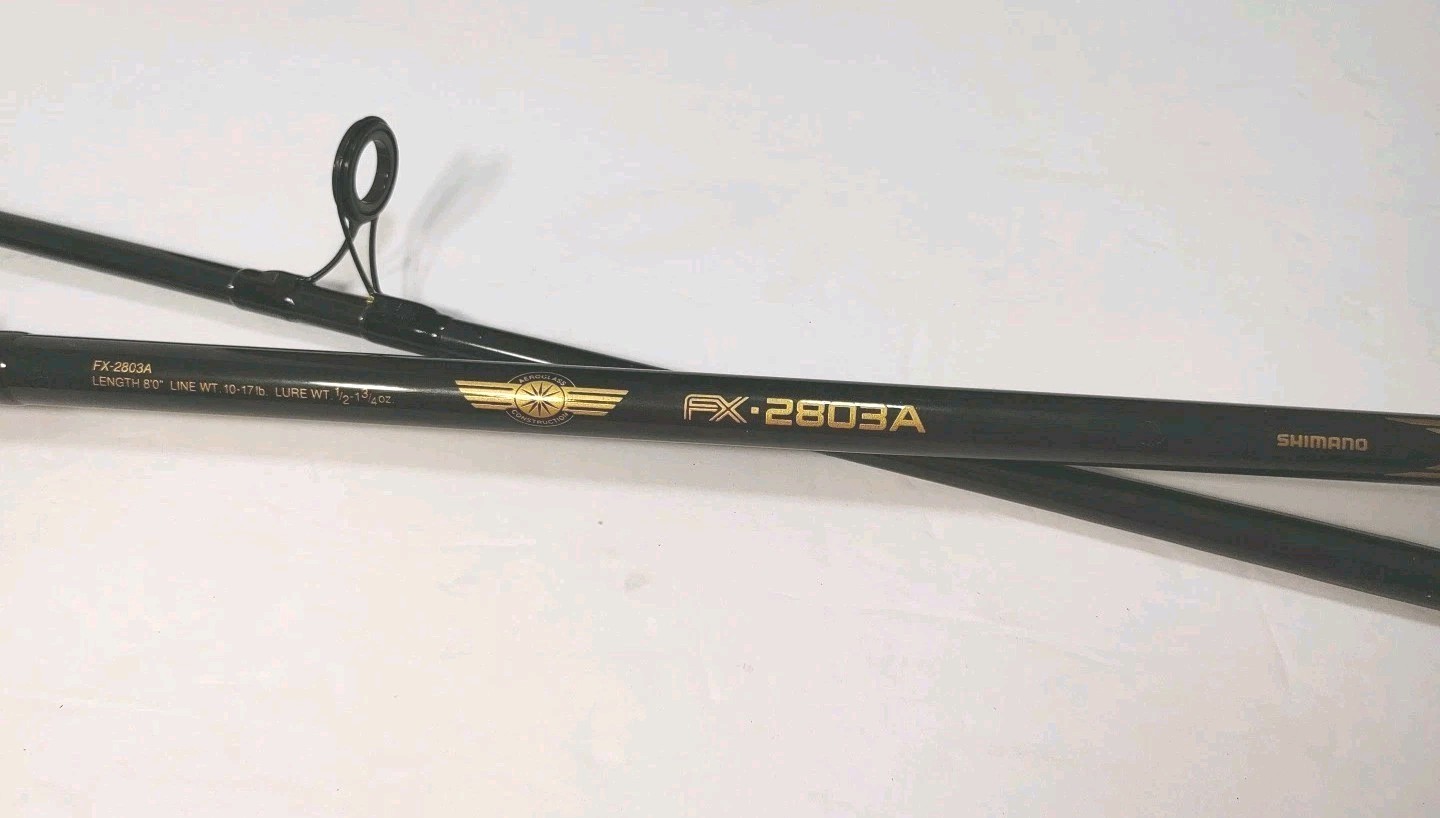 Shimano 8’ FX-2803A 2pc Spinning Fishing Rod 10-17 lb Line 1/2-1 3/4oz CLEAN