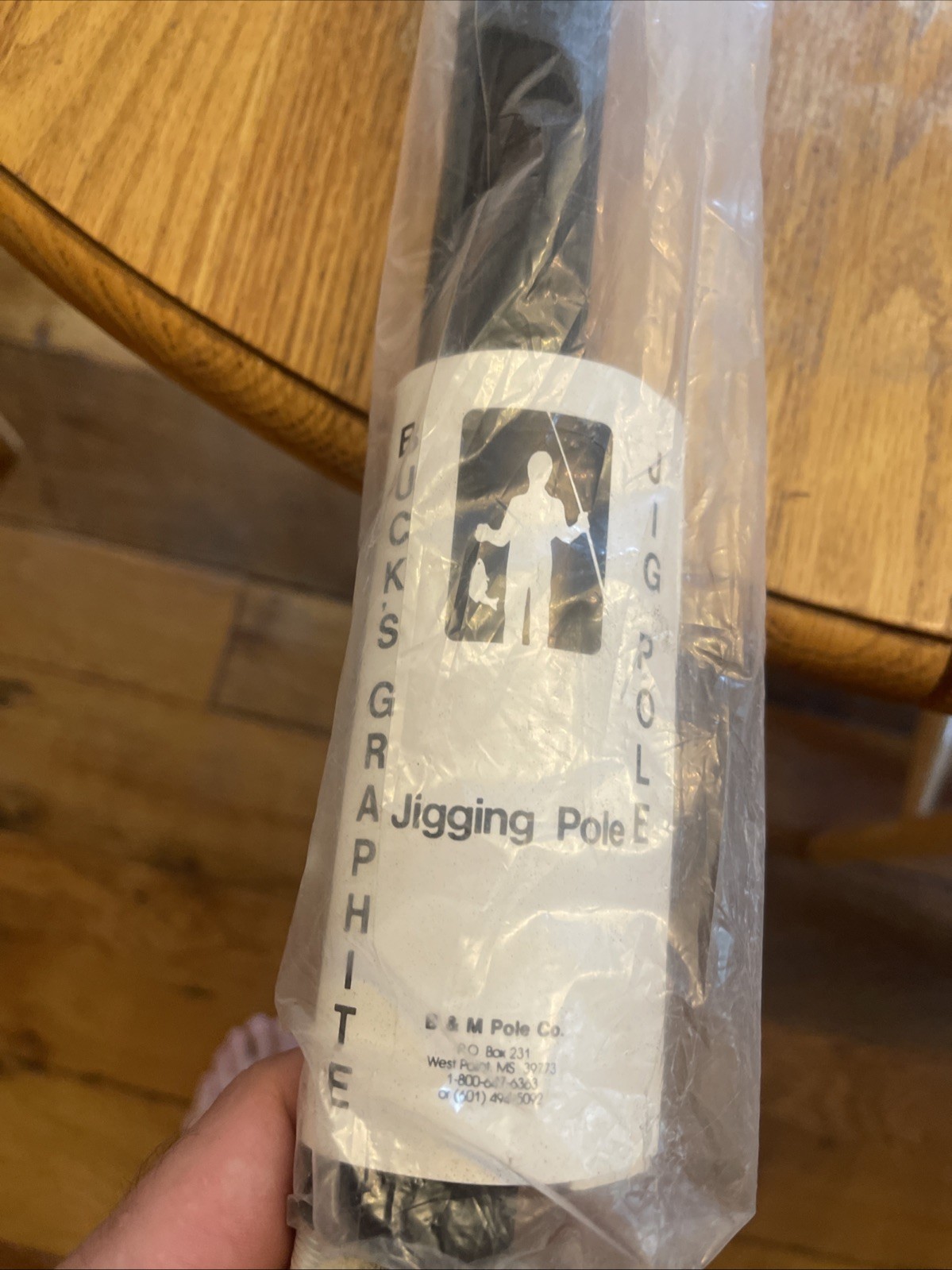 B’n’M 2 Piece Bucks Graphite Jig Pole (12-Feet) Model BGJP 122 2 Pc Blk Grn Nos