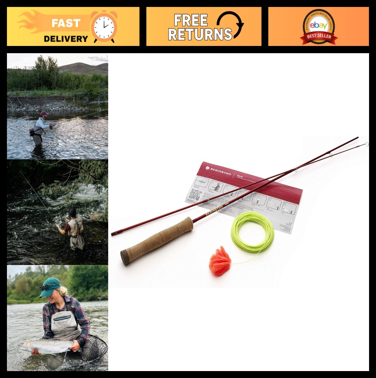 4’2″ Fishing Game Rod with Line – Lightweight, Durable, Perfect for Anglers