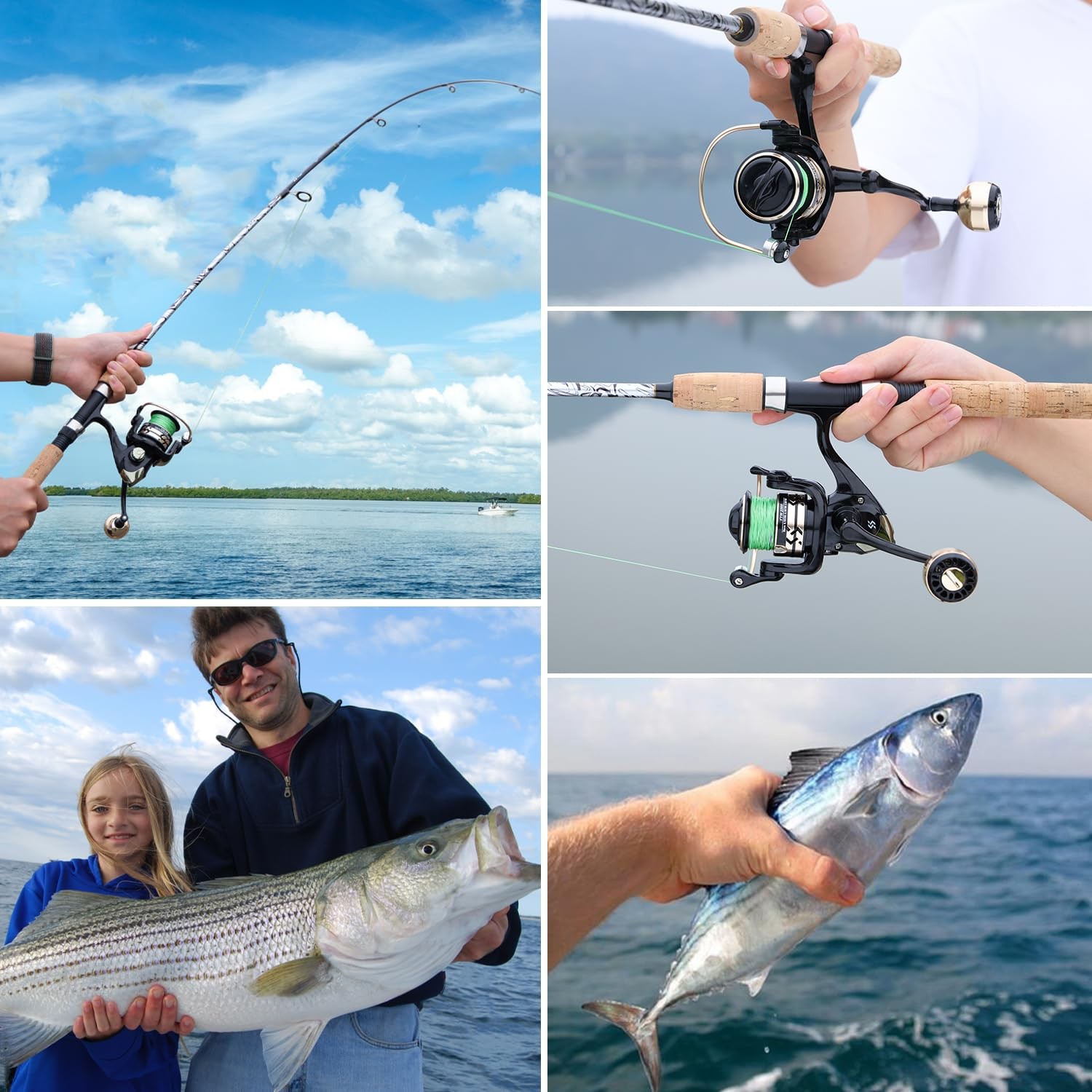 Sougayilang Glass Fishing Rods Spinning Casting Rods Strong 100 Phenolic Glass