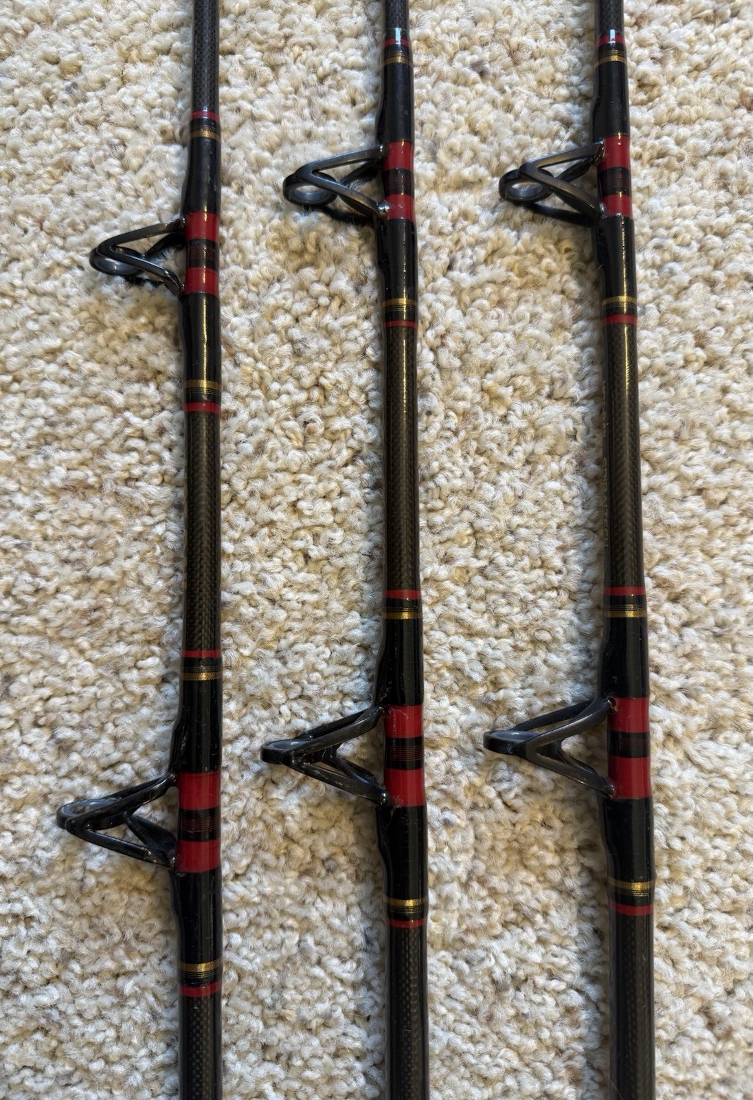 Lot of (3) Kunnan HOT RAIL Conventional Saltwater Fishing Rods, “NICE”… L@@K!!!