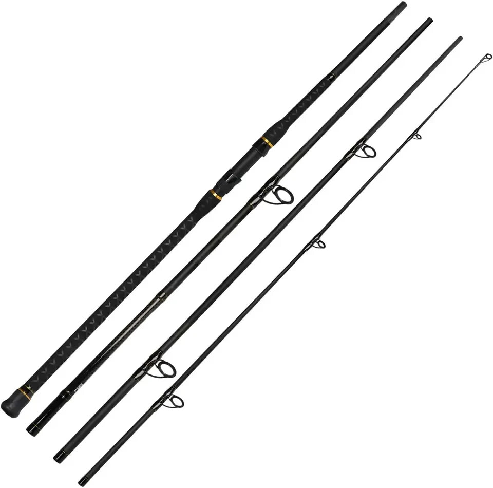 Surf Spinning Rod 2PC/4PC Solid Carbon Fiber Travel Fishing Pole 9/10/11/12/15FT