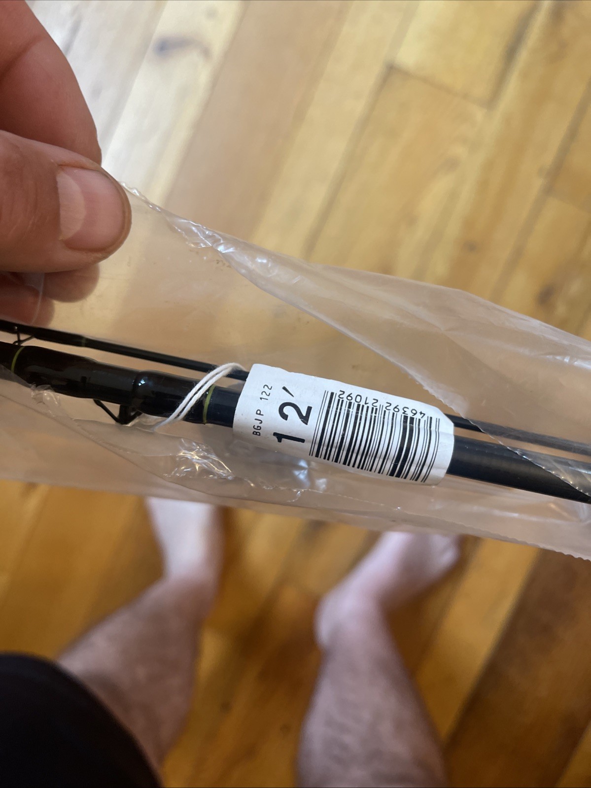 B’n’M 2 Piece Bucks Graphite Jig Pole (12-Feet) Model BGJP 122 2 Pc Blk Grn Nos