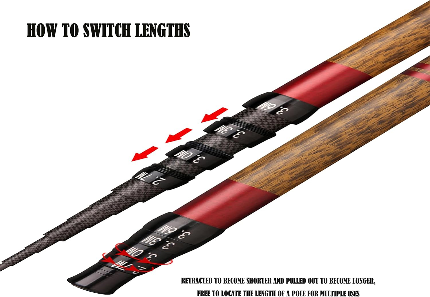 Telescopic Rod Kit Tenkara Fishing Rod Kit 20Ft-Zoom Stream 4 Lengths Collapsibl