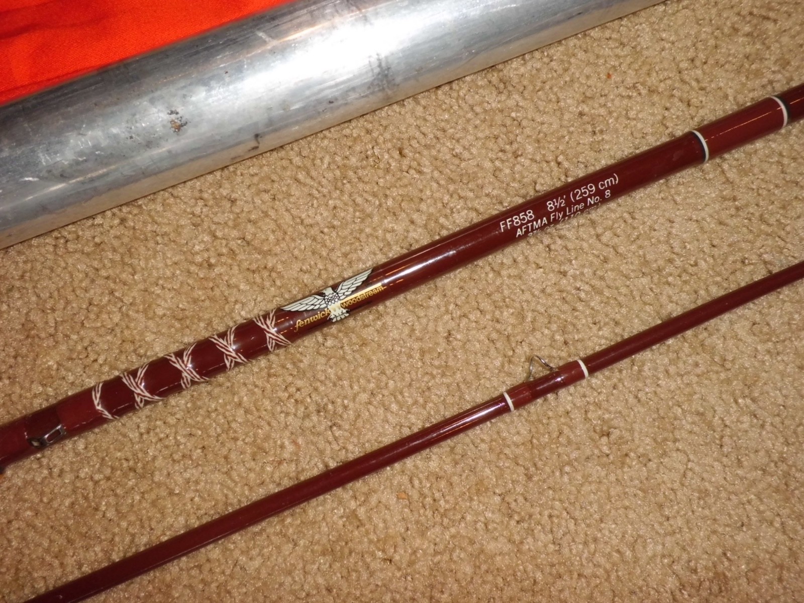 Vintage FENWICK Woodstream FF858 Fly 8’6″ Rod made in USA- 8 fly line- # S45764