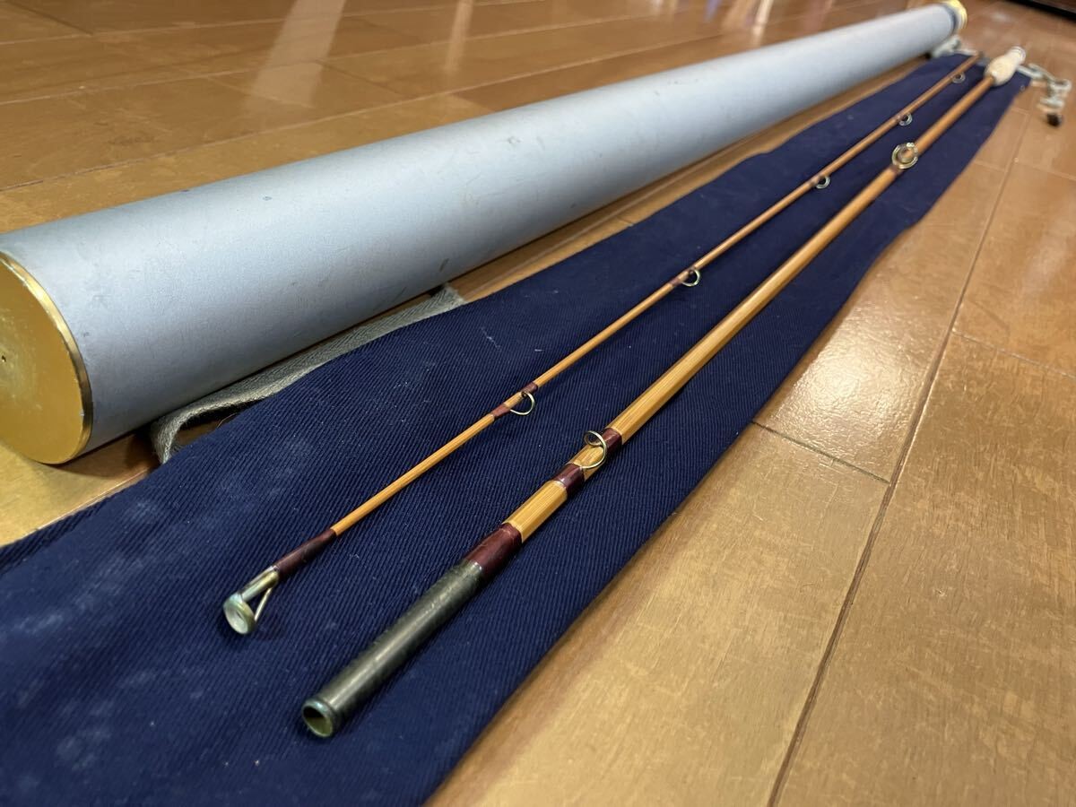 Old Hardy Paracona Bamboo Rod The CC De France 8′ 245cm #5 Fly Rod Fishing 2134