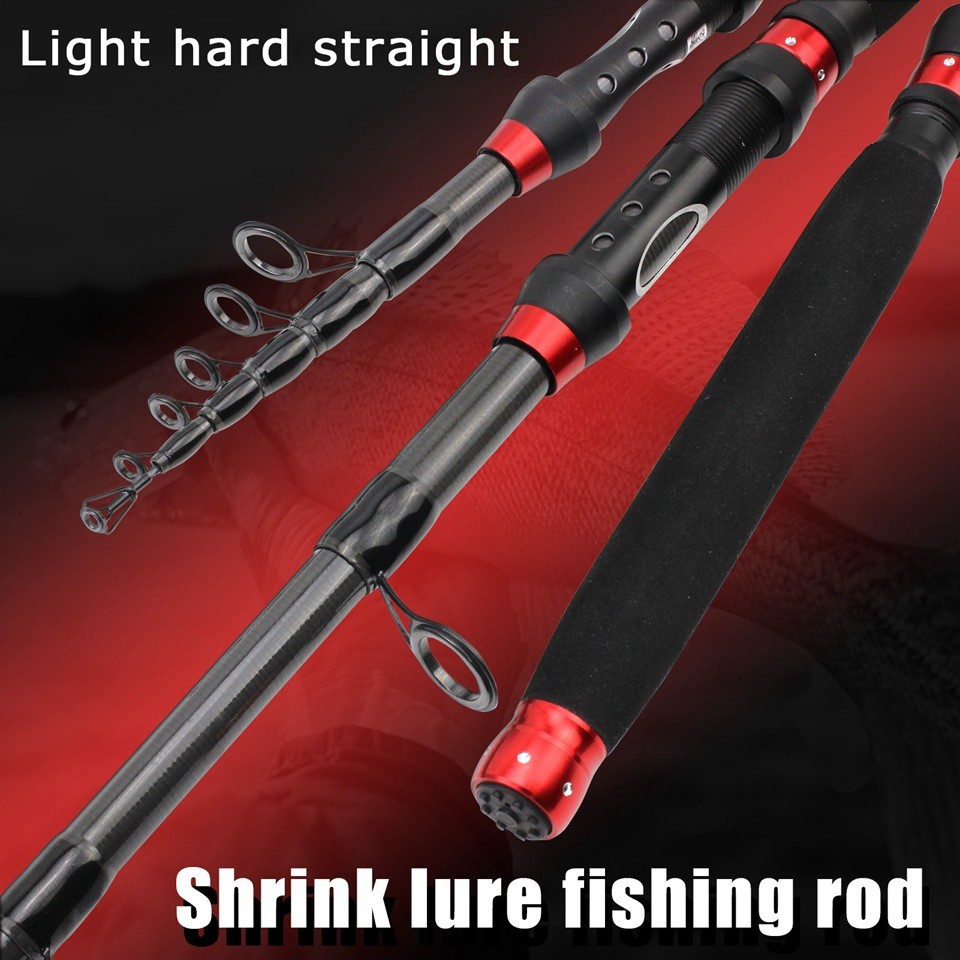Rock Fishing Rod Carbon Fiber Spinning Telescopic Fishing Rod 1.8M 2.1M 2.4M 3M