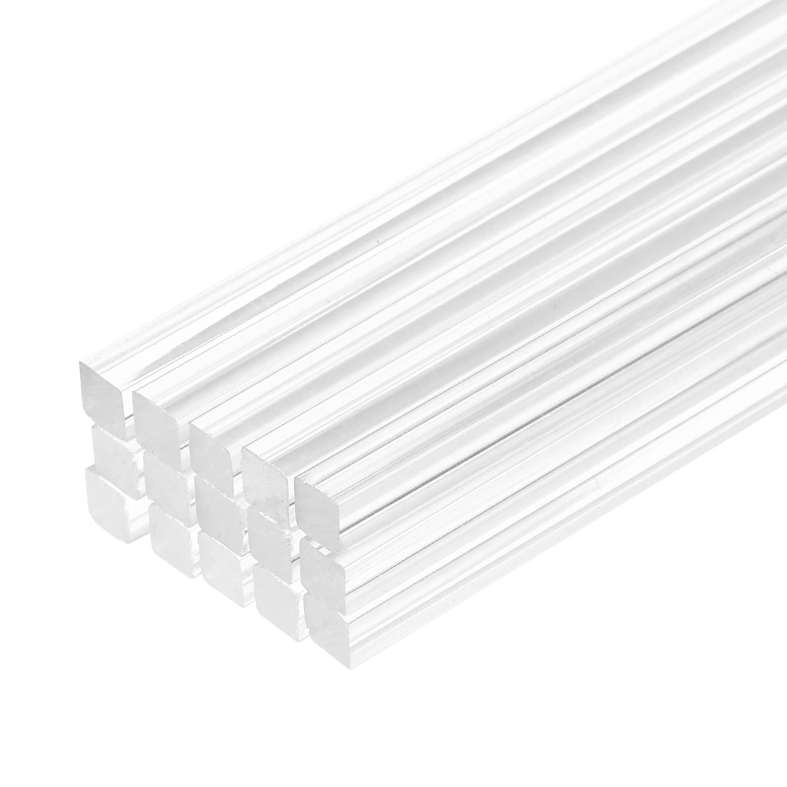 Clear Square Acrylic Dowel Rods Sticks Strip Crafts Lighting 12 Inch 15 PCS