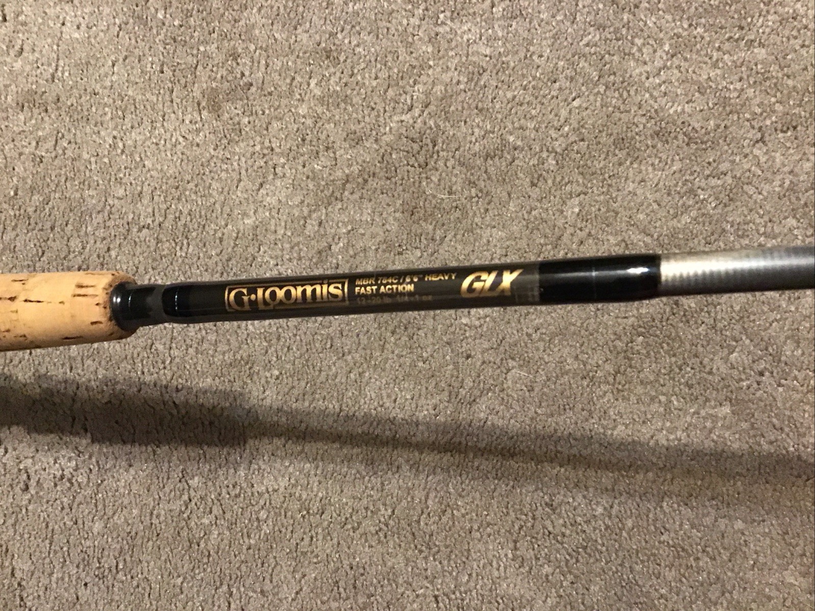 G. Loomis MBR 784C GLX 6’6″ Hvy Fast Action 12/20lb Casting Rod Lot A15