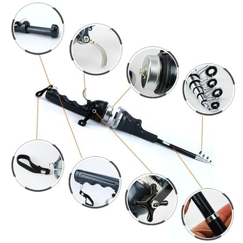 Mini Fishing Rod and Pocket Fishing Rod & Reel Combo – Collapsible Telescopic