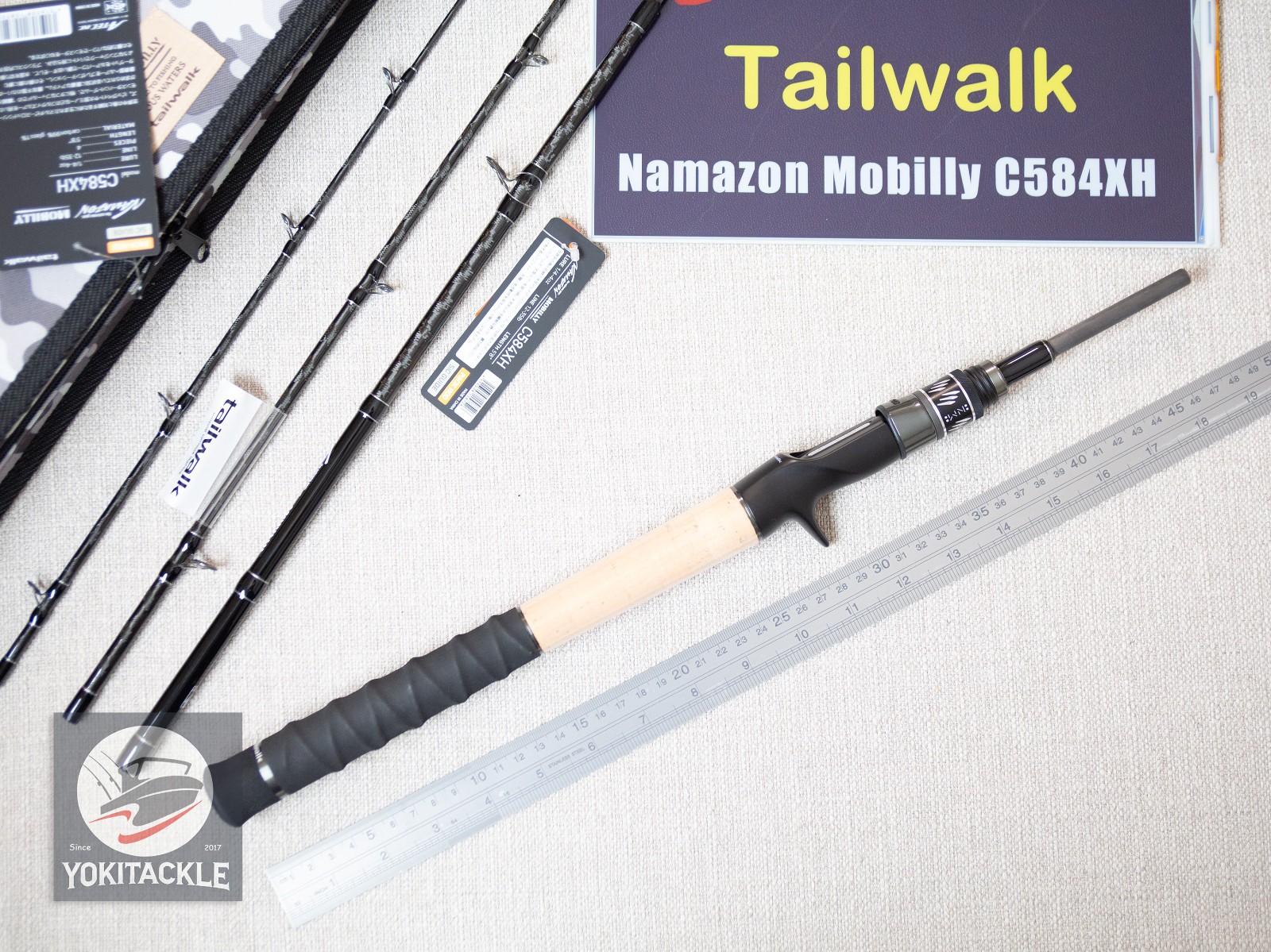 Tailwalk Namazon Mobilly C584XH Baitcasting Rod for Bass 4 Piece Rod