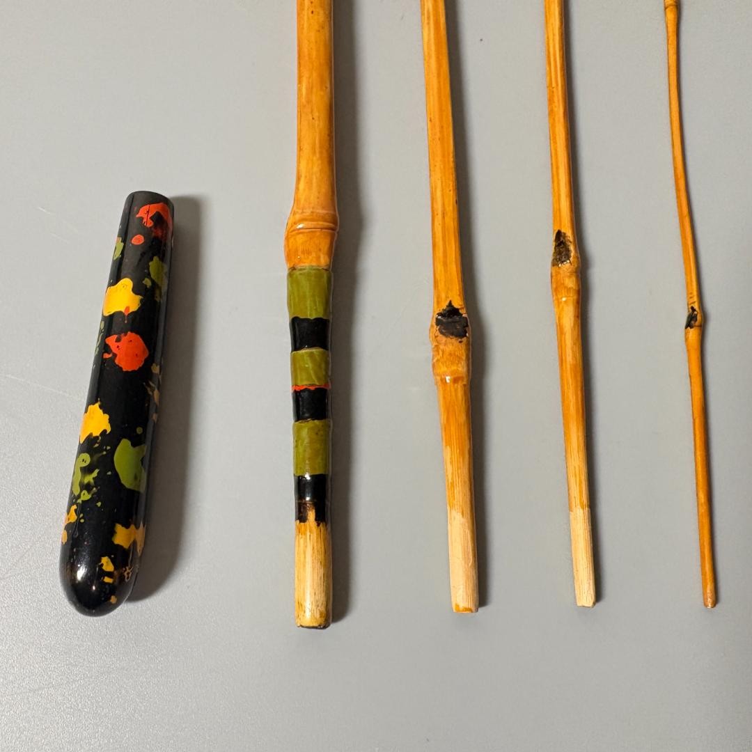 Bamboo Tanago Fish Rod Set 5pcs 60cm Japanese Accessory Collectible Used