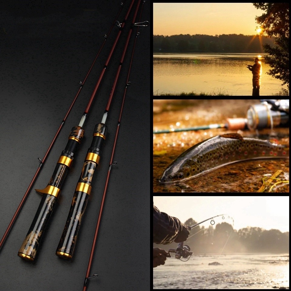 Carbon Fiber Fishing Rod Super Soft And Ultra Light 1.4m Four-Section Portable