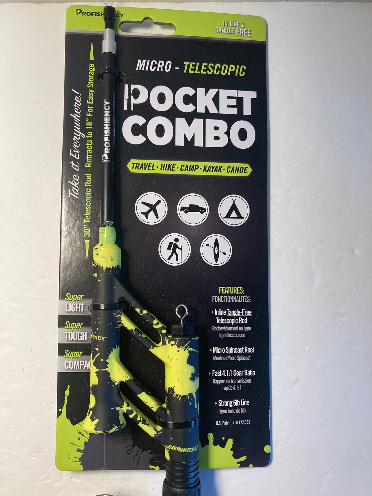 ProFISHiency SPLATGREEN Telescopic Rod & Reel Pocket Combo Fishing Pole New