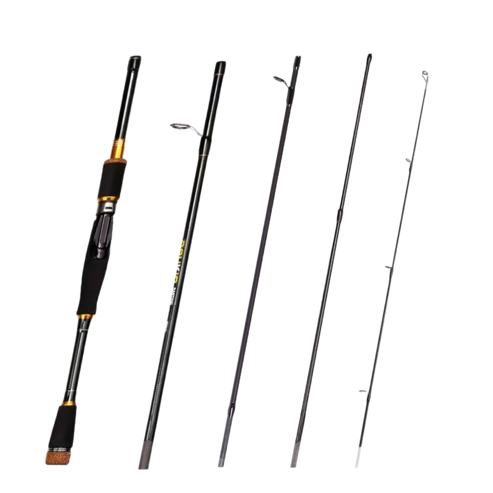 1.8M/2.1M Five-section Portable Fishing Rod Spinning Rod Travel Pole Fast Action