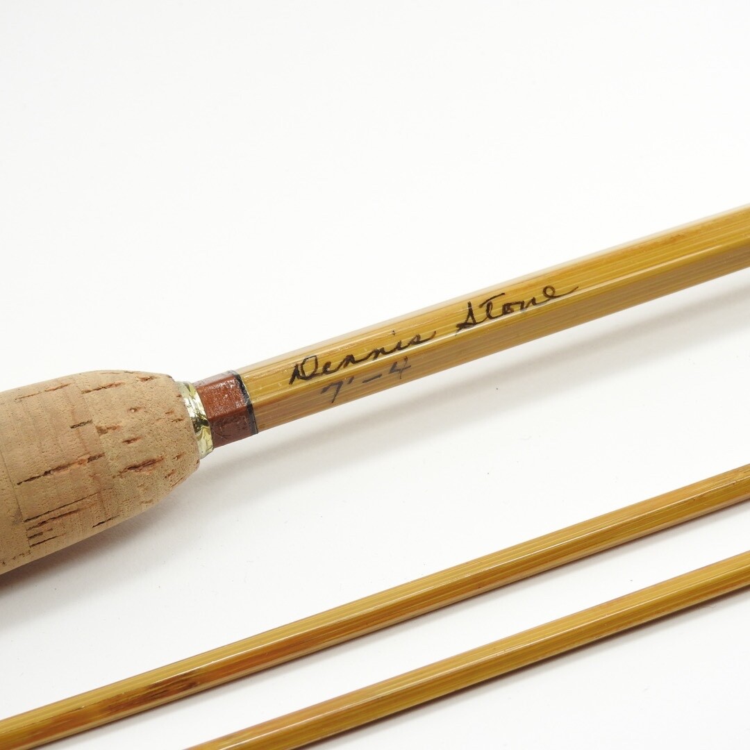 Dennis Stone Bamboo Fly Fishing Rod. 7’ 4wt. W/ Tube and Sock.