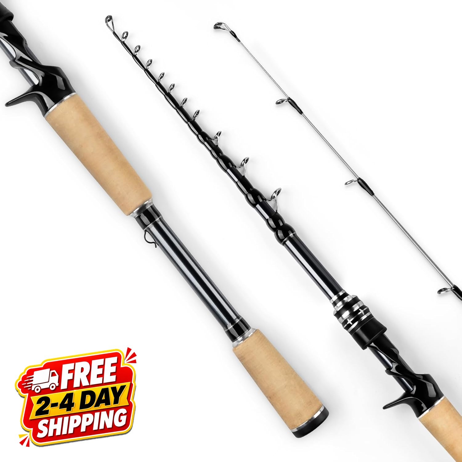 Megatron Titanium Telescopic Casting & Spinning Fishing Rods, IM7 Graphite